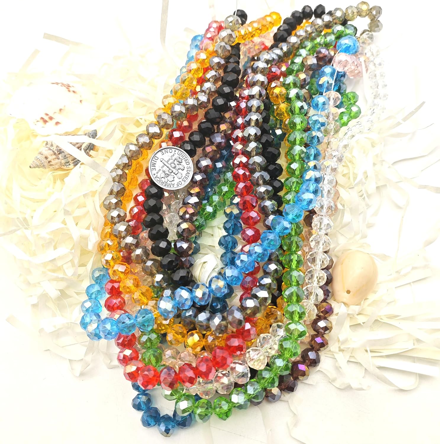 8mm Glass Beads Faceted Glass Bead Colorful Crystal Loose Beads for Jewelry Making DIY(600) - Image 2