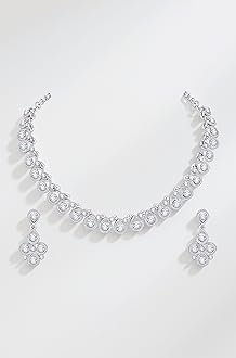 Atasi International Diamond/Stones Necklace Set with Earrings for Women | Stylish Jewellery for Party, Wedding and Festive Occasions | Fashion Accessories