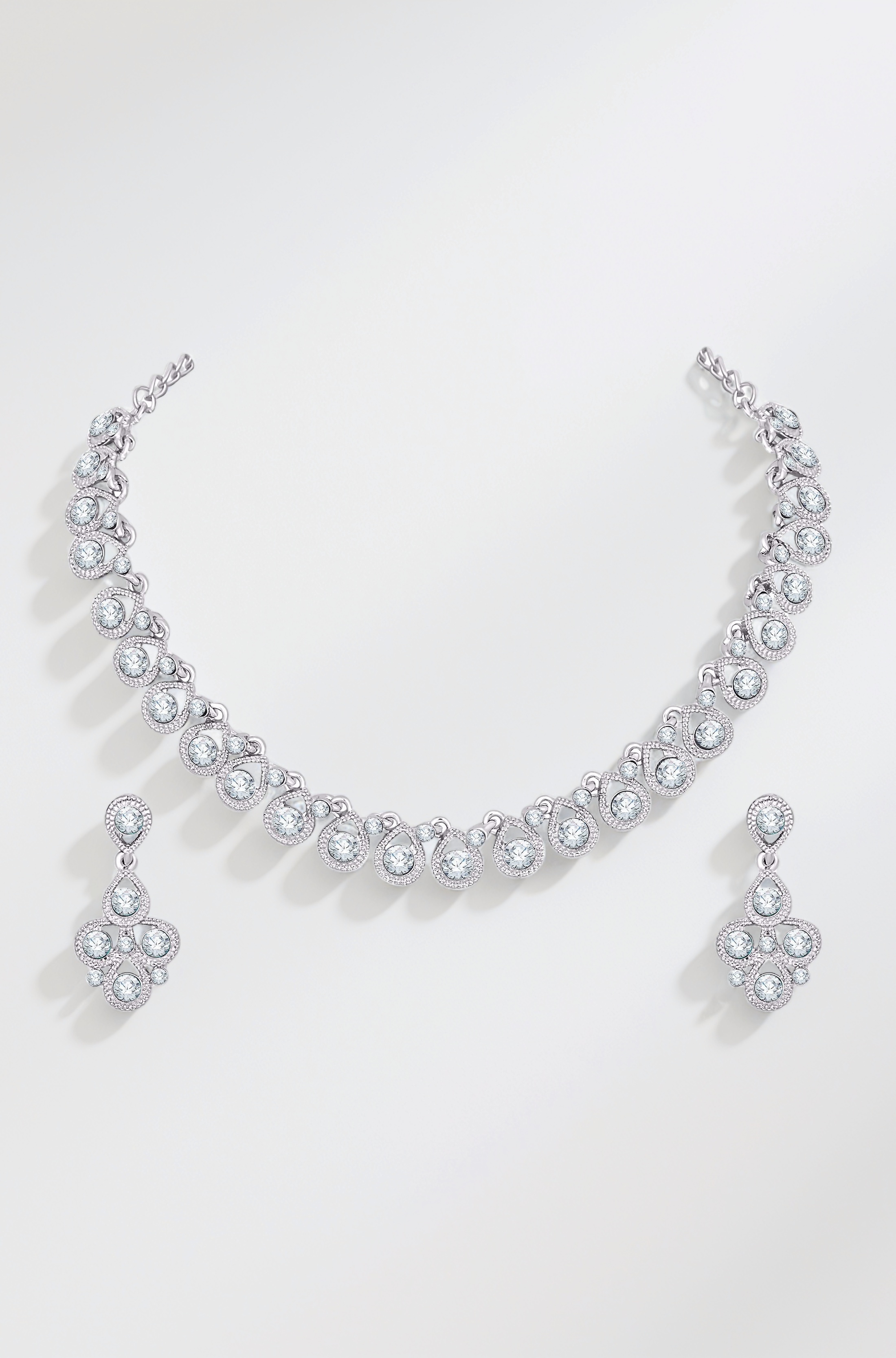 Atasi International Diamond/Stones Necklace Set with Earrings for Women | Stylish Jewellery for Party, Wedding and Festive Occasions | Fashion Accessories
