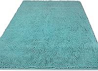 Vista 261 de Yeaban Juego de alfombras de baño verde manzana 2 piezas (20" x 32" y 17" x 24"), tapetes de baño de felpilla gruesa Alfombras de baño absorbentes