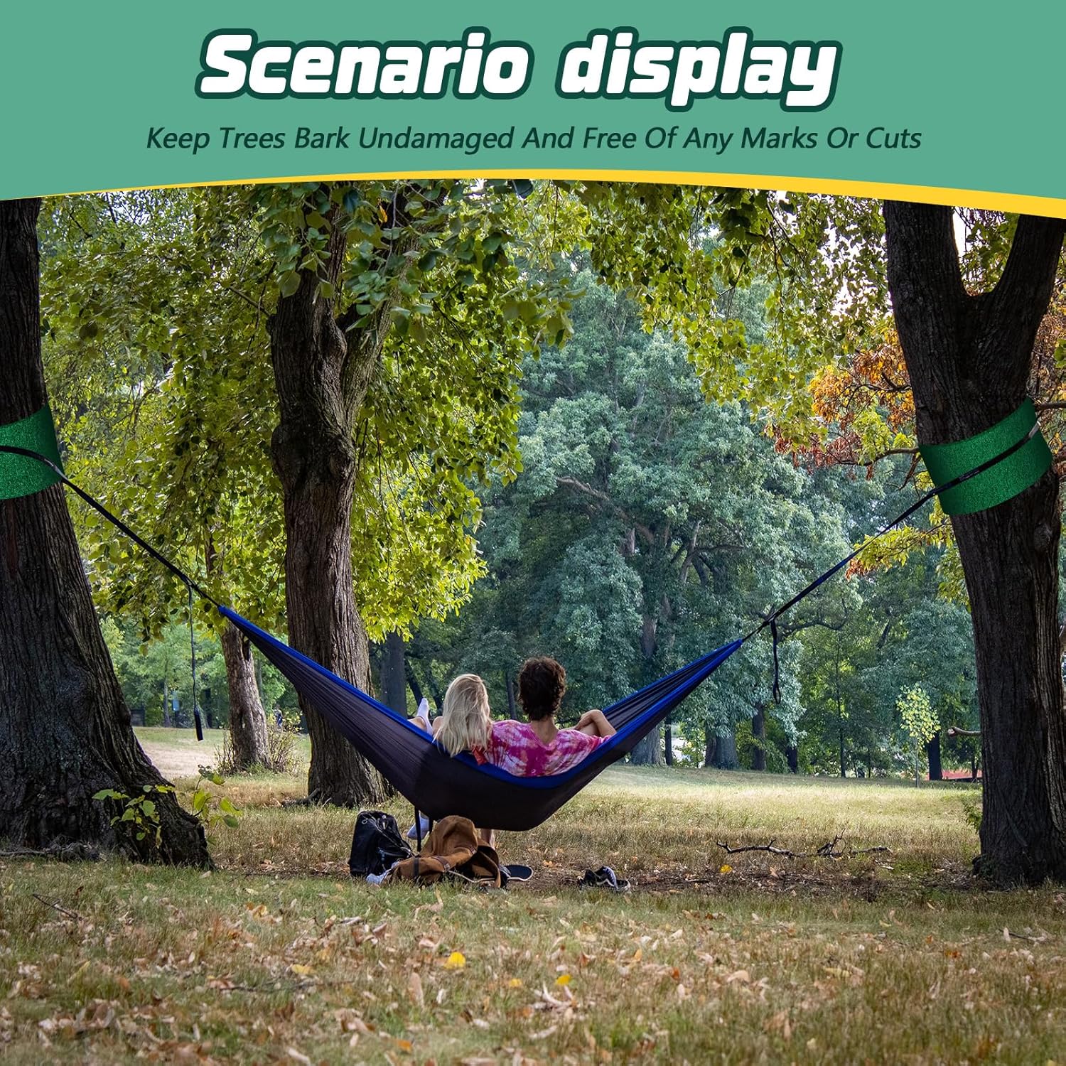Frienda Tree Protectors for Slacklines Ziplines Tree Swing Trunk Protector Guards Non Slip Felt Wrap Wear with Hook and Loop Fastener for Outdoor Ninja Hammock Slacklines Rope