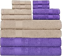 Vista 14 de Ample Decor Paquete de 4 toallas de mano de 600 GSM, 100% algodón, certificadas Oeko Tex, supersuaves, altamente absorbentes, de secado rápido