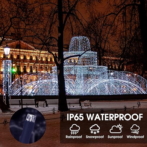 Miniatura 4 de Guirnalda de luces solares para exteriores, paquete de 2 luces solares de Navidad de 79 pies, 200 LED, impermeables, con 8 modos de iluminación para