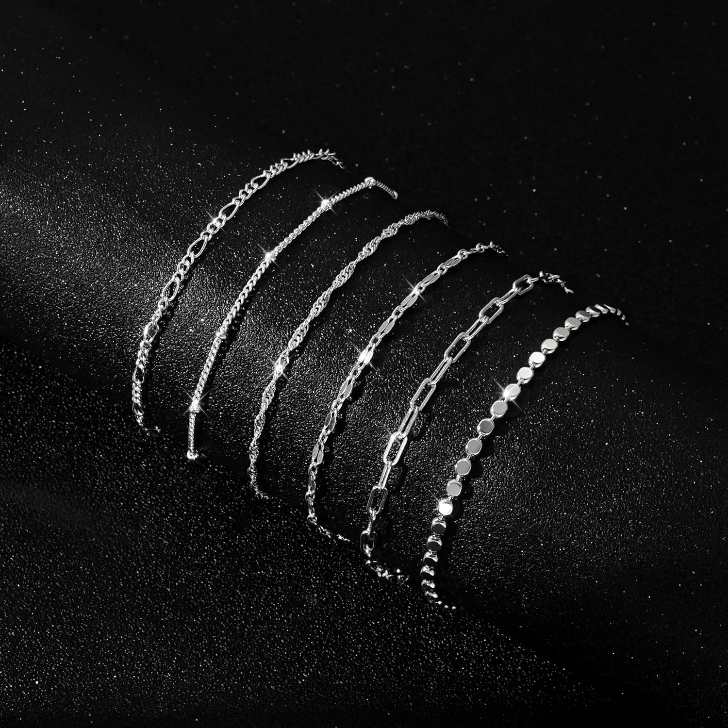 Tewiky Waterproof Gold Bracelets for Women Non Tarnish - Dainty Stack 14K Gold Plated/Sterling Silver Chain Bracelets Set Adjustable Trendy Jewelry for Women - Image 6