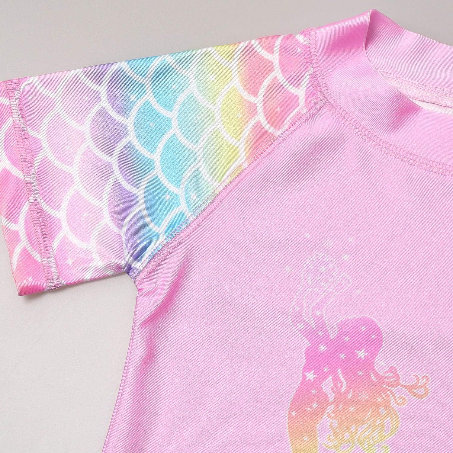QPANCY Rash Guard for Girls Swimwear 2-Piece Mermaid Unicorn Swimsuit UPF 50+ UV - Image 5