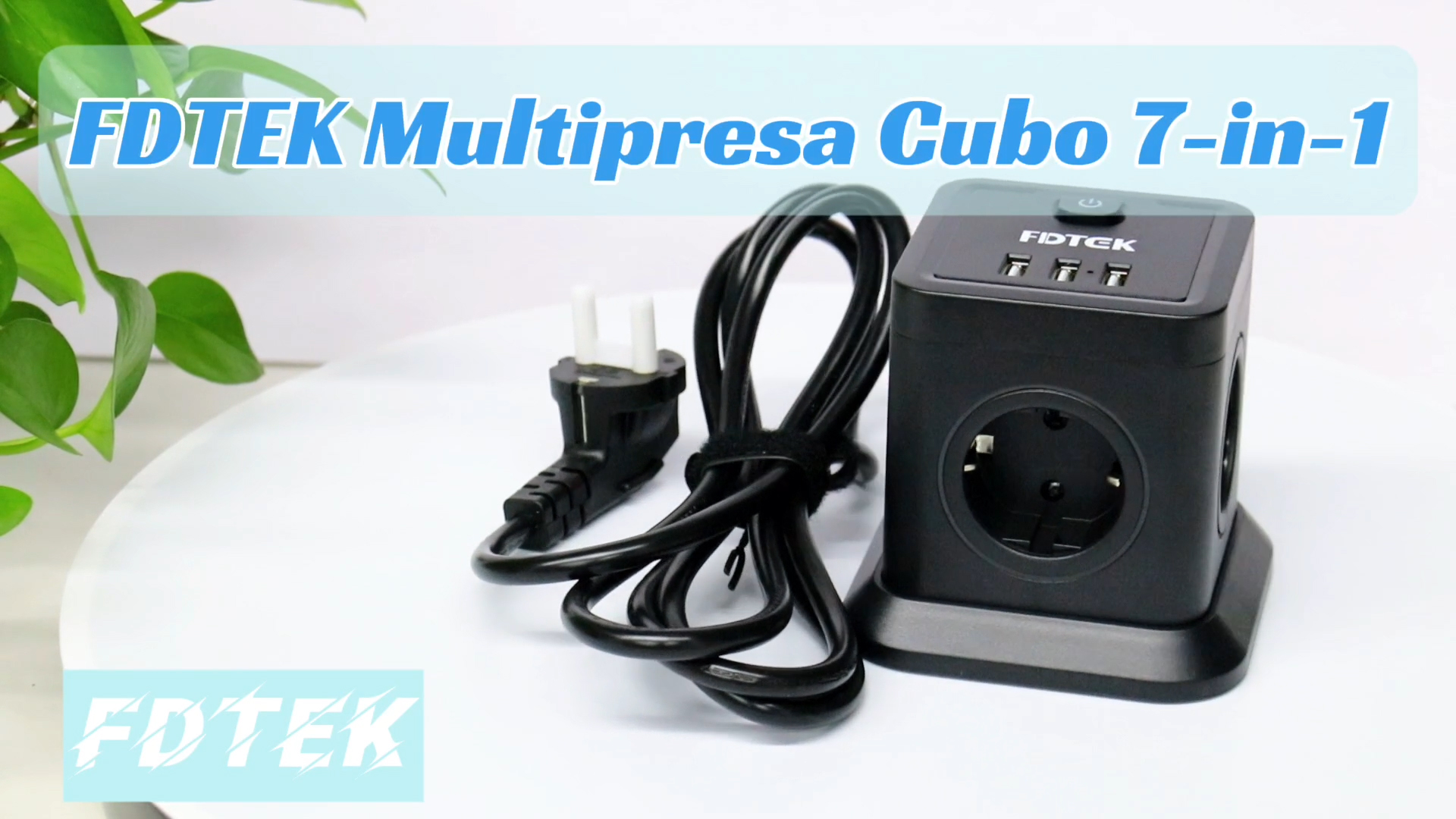 Multipresa Cubo HOMEPROTEK 7 In 1 – 3 Prese, 1 USB-A, 2 Type-C E Ricarica Wireless, Con Cavo Da 2m