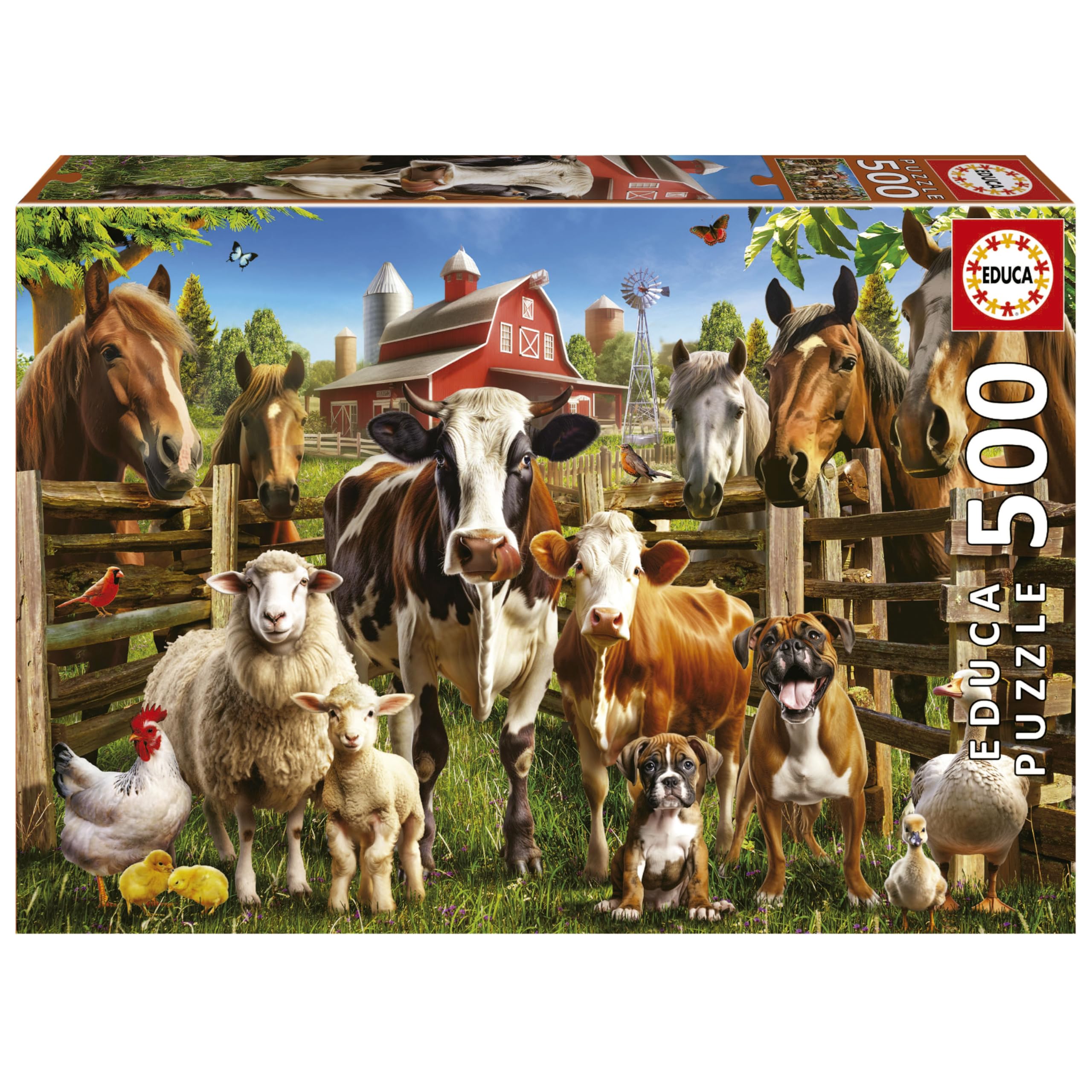 EducaThe Naughty Ones on The Farm | 500 Piece Puzzle for Adults. Measurements: 18,89" x 13,38". 11 Years Old (19905)The Forest Stewardship Council
