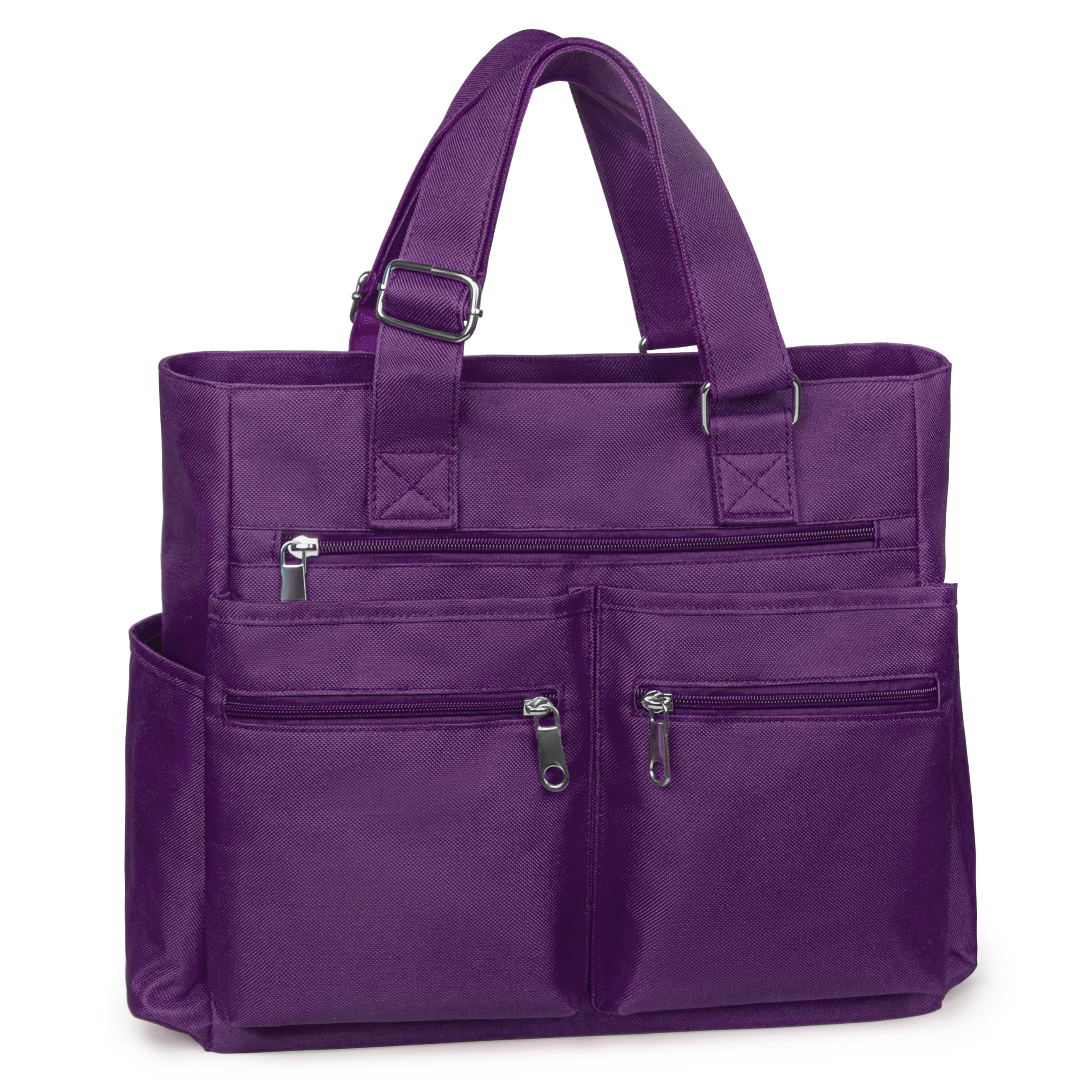 VOLGANIK ROCK Canvas Tote Bag Waterproof Nylon Multi Pocket Shoulder Bags Laptop Work Bag Teacher Purse Handbag for Women Men