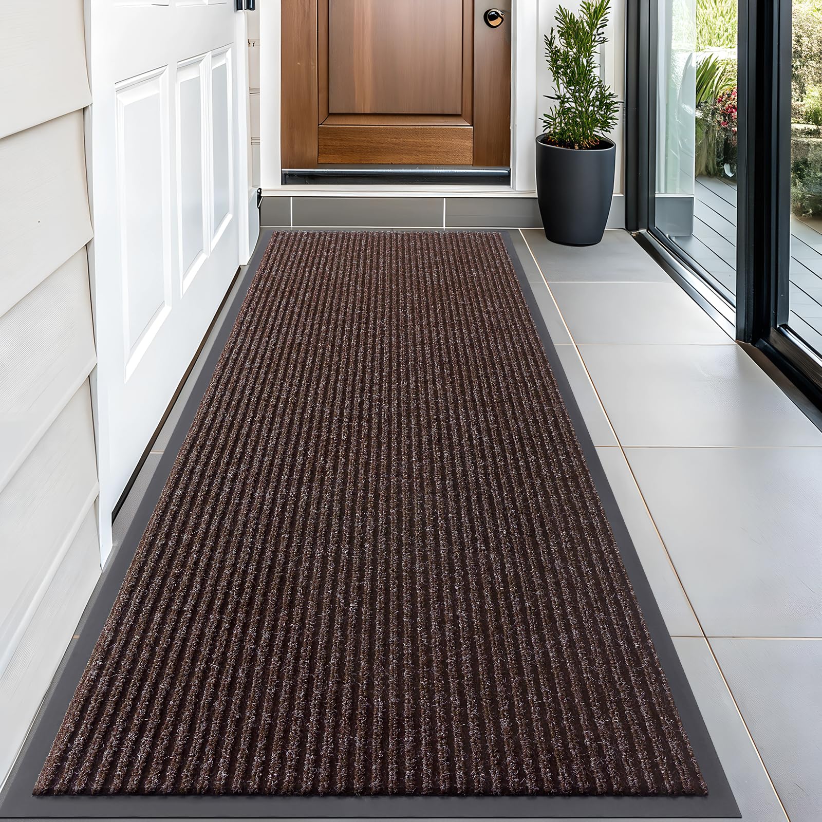 OLANLY Front Door Mat Indoor Outdoor Entrance, Waterproof Heavy Duty Doormat, Fade Resistant, Low Profile, Easy Clean Patio Porch Welcome Floor Mats for Entry, 29.5x17, Beige — view 126