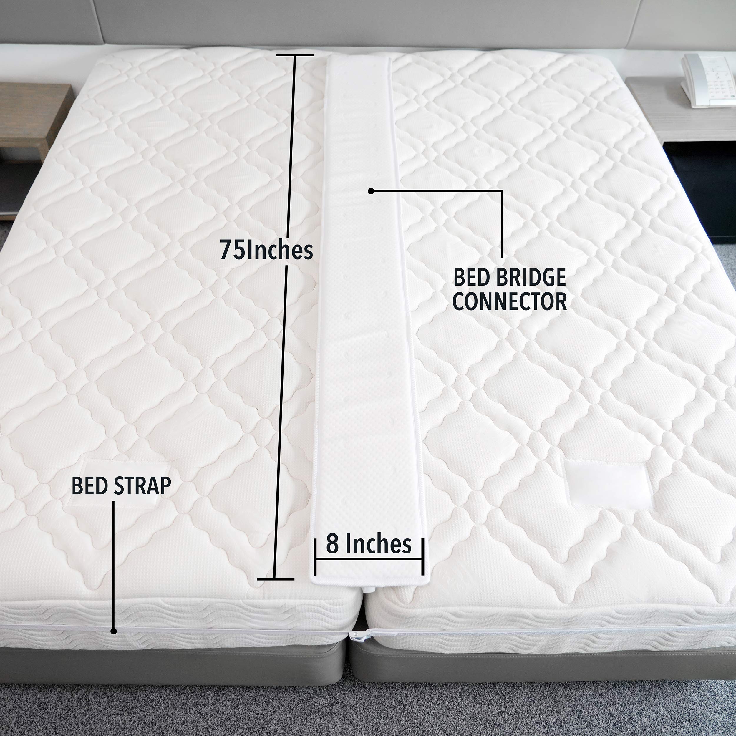 FeelAtHome Bed Bridge Twin to King Converter Kit Twin Bed Connector King Maker Bed Gap