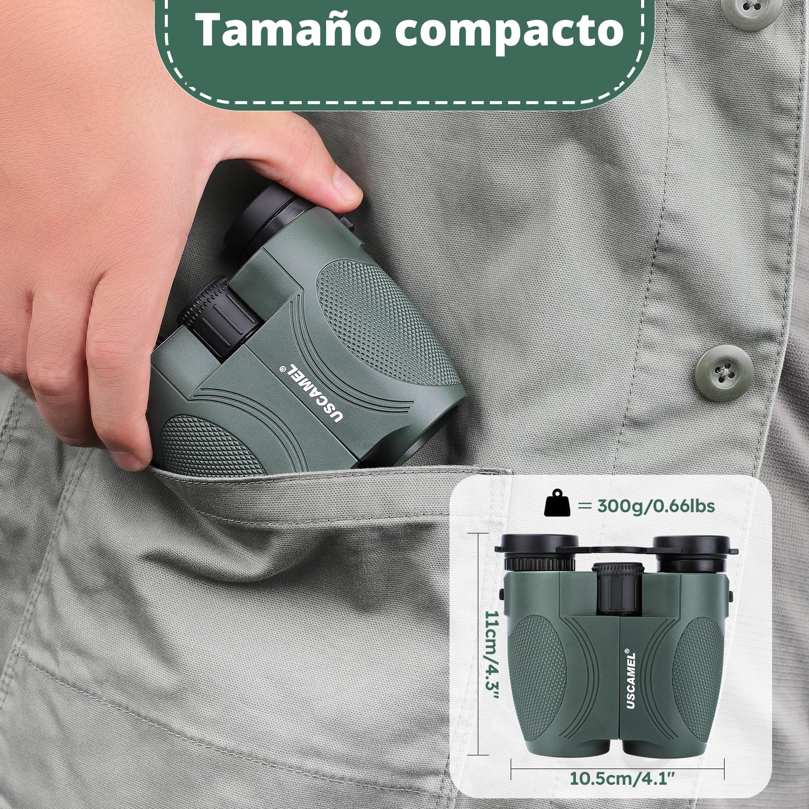 Prismáticos de largo alcance y ligeros para adultos, 12 x 25, pequeño telescopio para observación de aves, deportes al aire libre, juegos y viajes