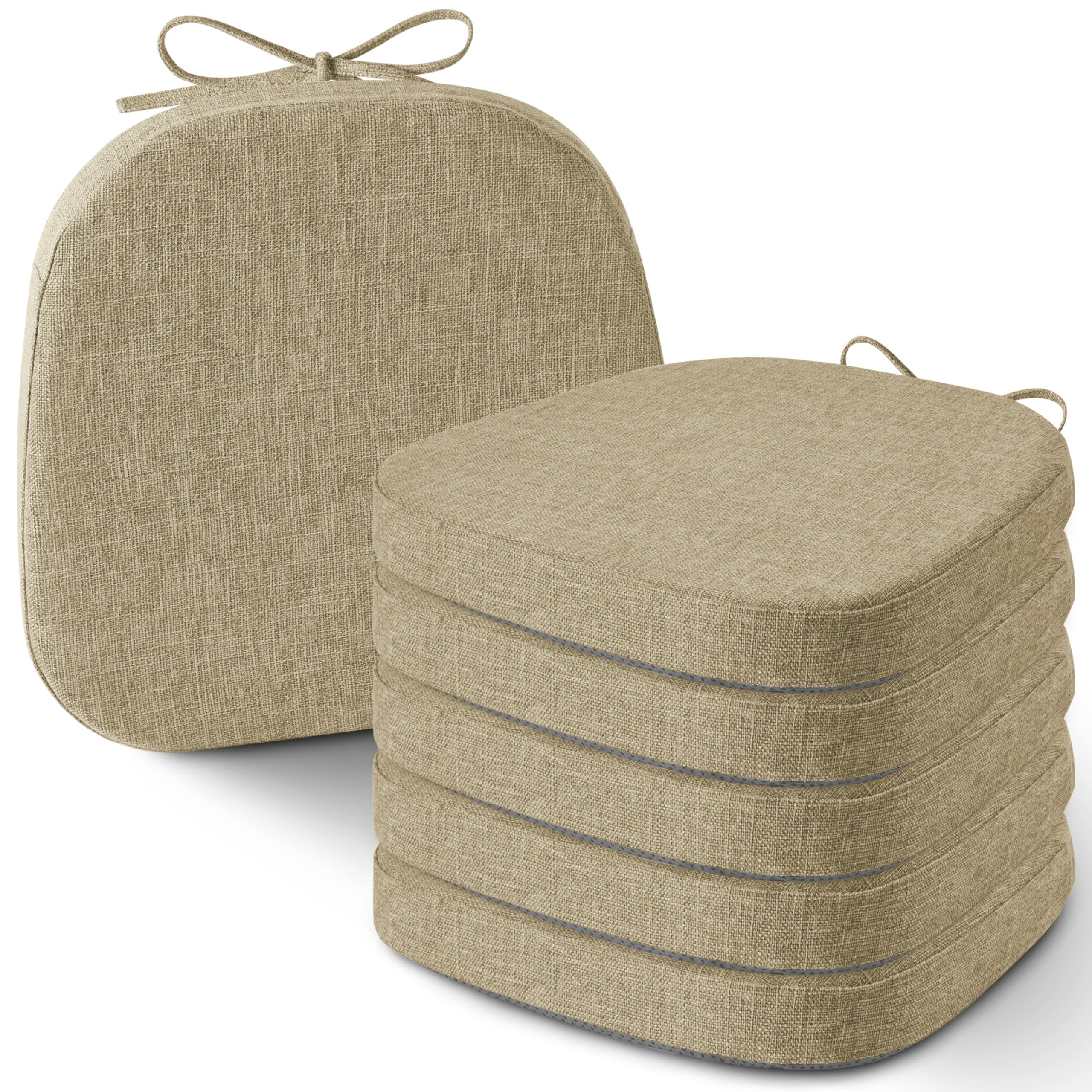 Coussin de chaise avec housse texturée amovible AddGrace beige 35x35 cm pour cuisine