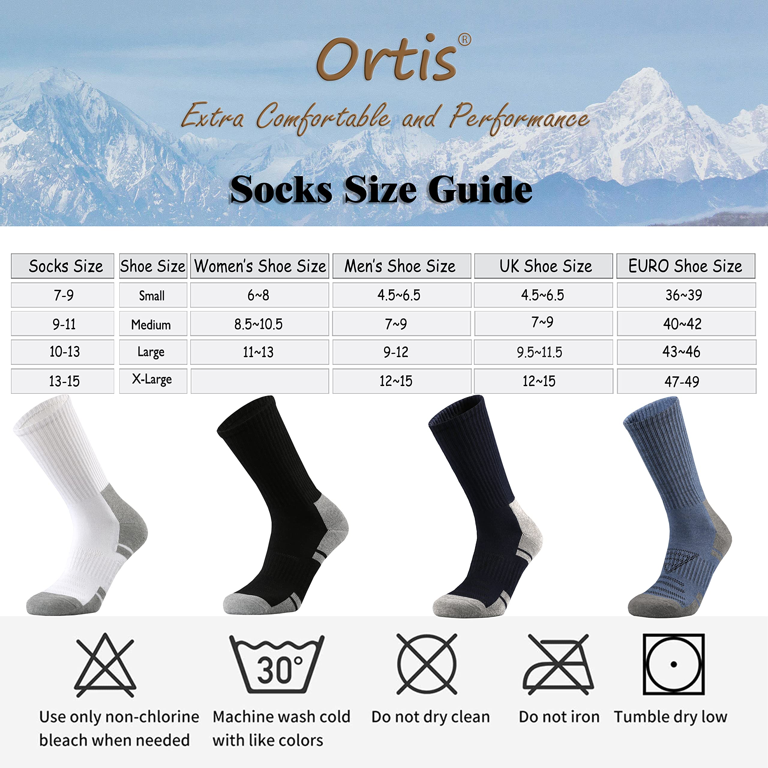 Ortis Calcetines de algodón transpirable para hombre, 10 unidades