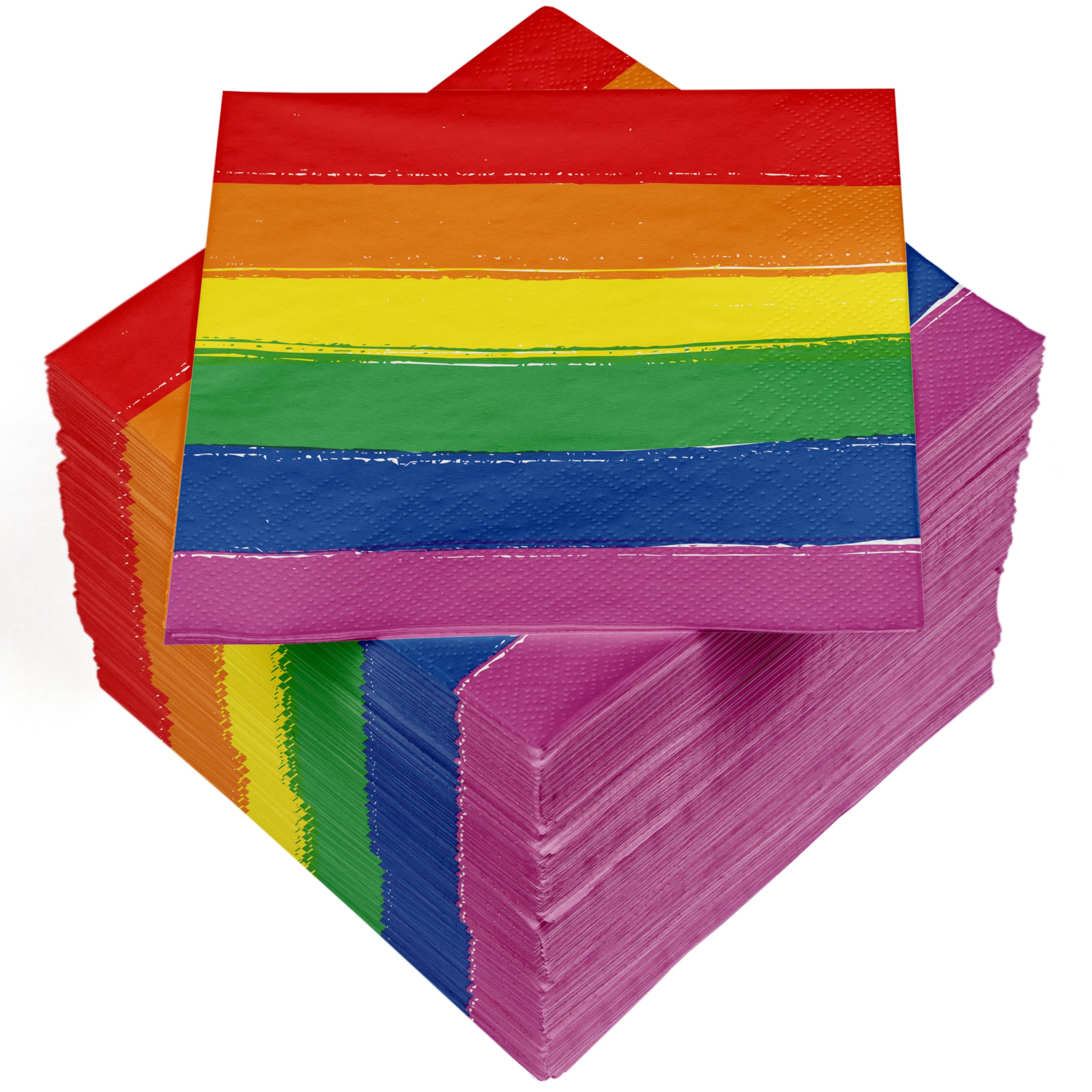 HEKU 100 Napkins, 3-ply, 33 x 33 cm, Rainbow, Absorbent and Practical Packaging, Ideal for Weddings, Anniversaries and Special Occasions