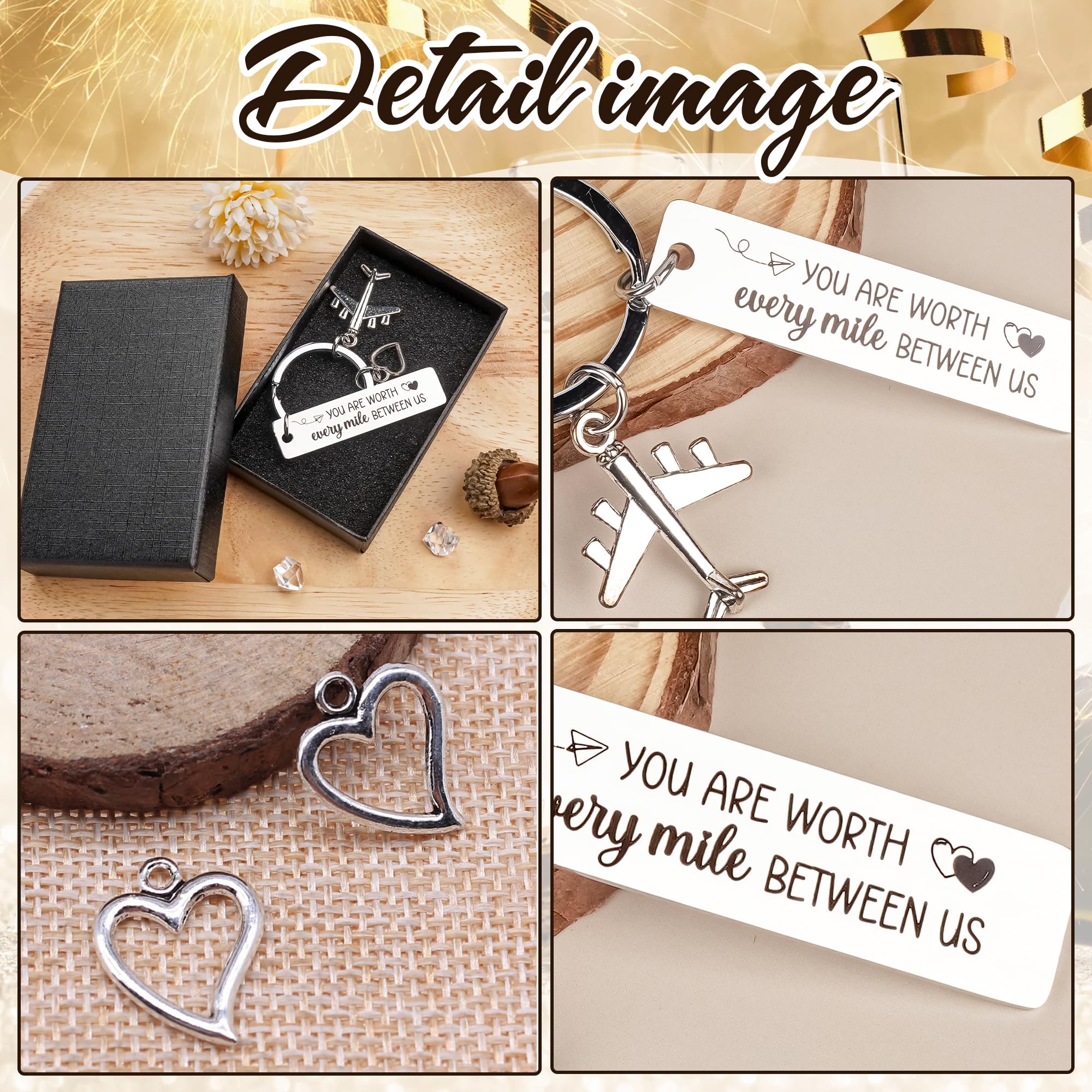 Long Distance Relationship Keychain Gift - Anniversary Couples Gift for Boyfriend Girlfriend, Romantic Keepsake for New Year