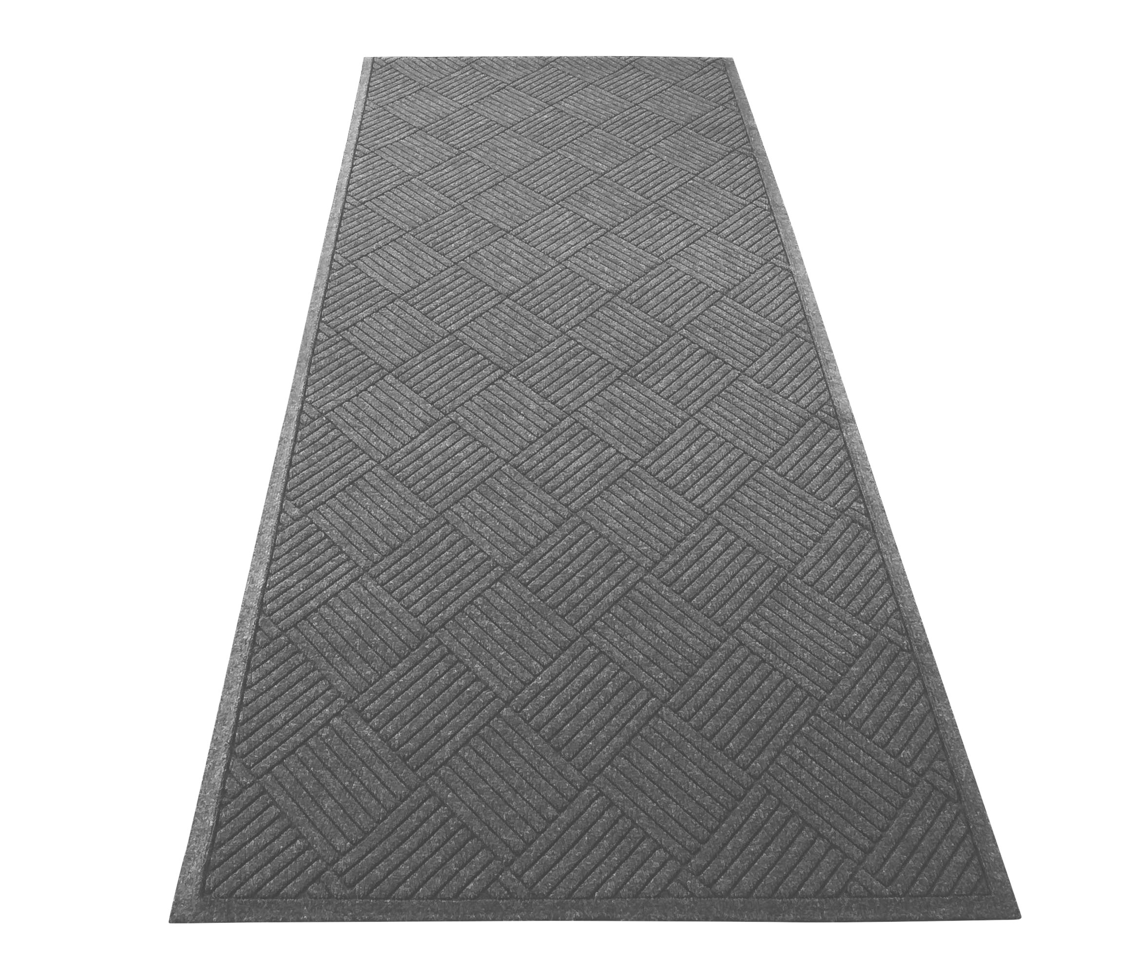 Guardian EcoGuard Diamond Indoor Wiper Floor Mat, Recycled Plactic and Rubber, 3'x10', Charcoal Black