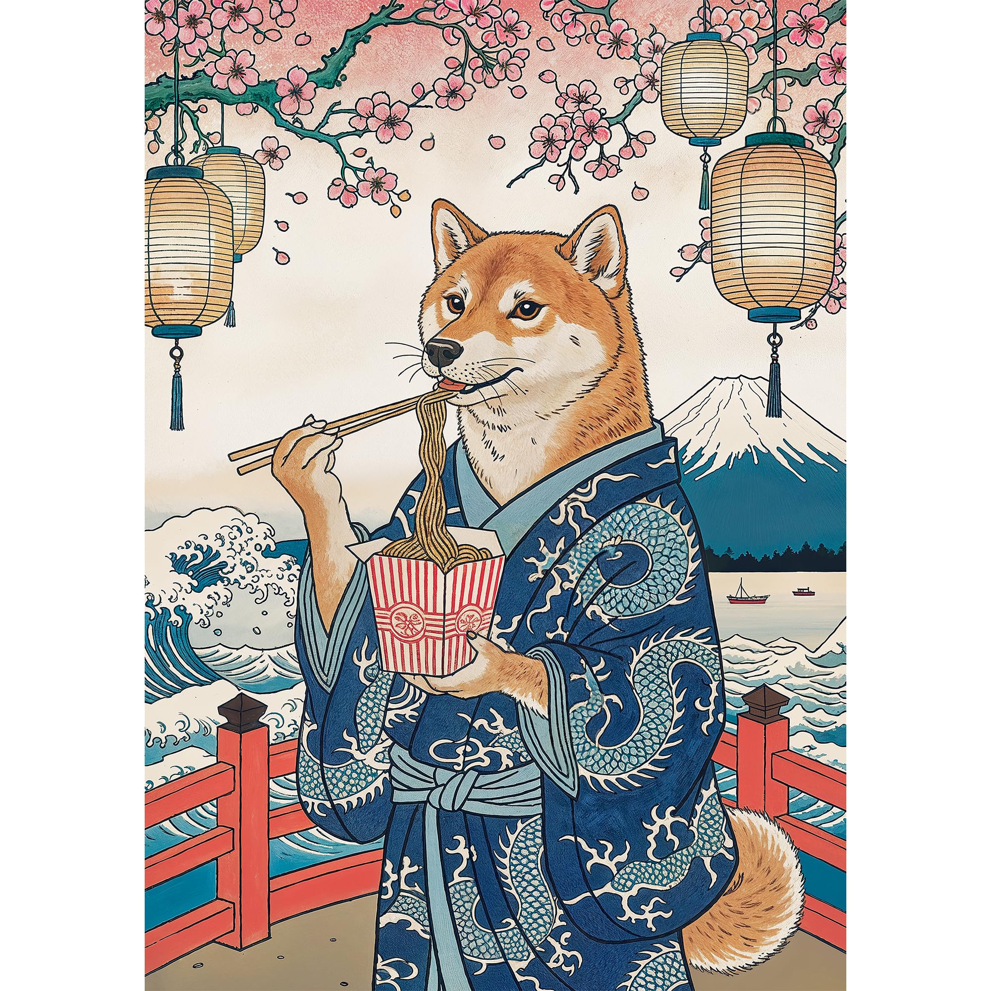 Trefl Premium Plus Quality - Puzzle Pets as Art: Makaronowa Medytacja Shiby - 500 Elementów, Seria Ponadczasowych Motywów, Idealne Dopasowanie Elementów, dla Dorosłych i Dzieci od 10 lat