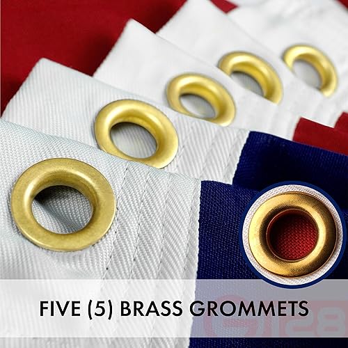 Miniatura 2 de G128 - Bandera de Estados Unidos con estrellas bordadas y rayas cosidas, ojales de latón