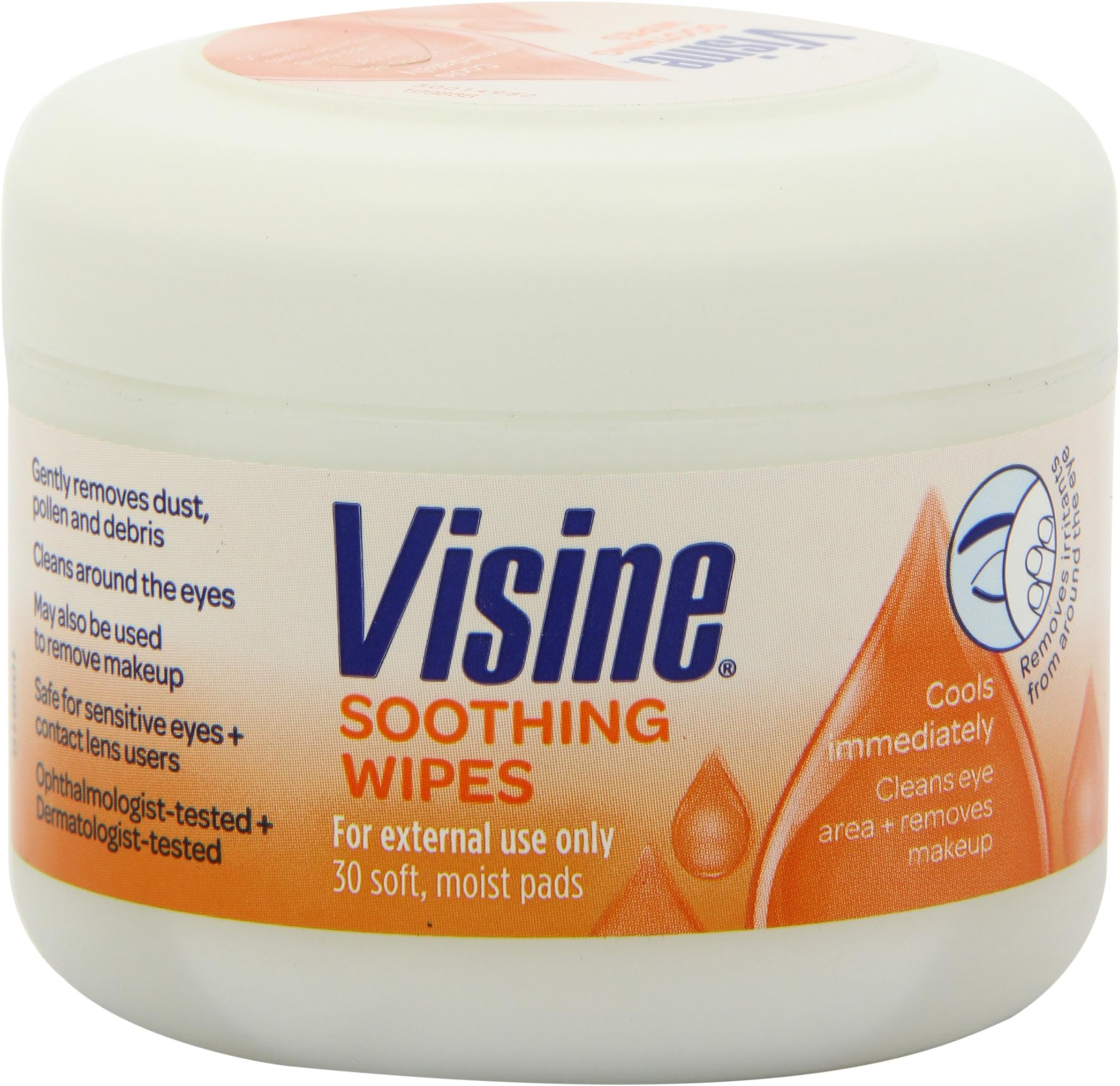 VisineSoothing Wipes, 30 Count