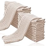Cute Castle 24 Pack Muslin Burp Cloths for Baby - Ultra-Soft 100% Cotton Baby Washcloths - Large 20\'\' by 10\'\' Super Absorbent Milk Spit Up Rags - Burpy Cloths for Unisex, Boy, Girl - Brown