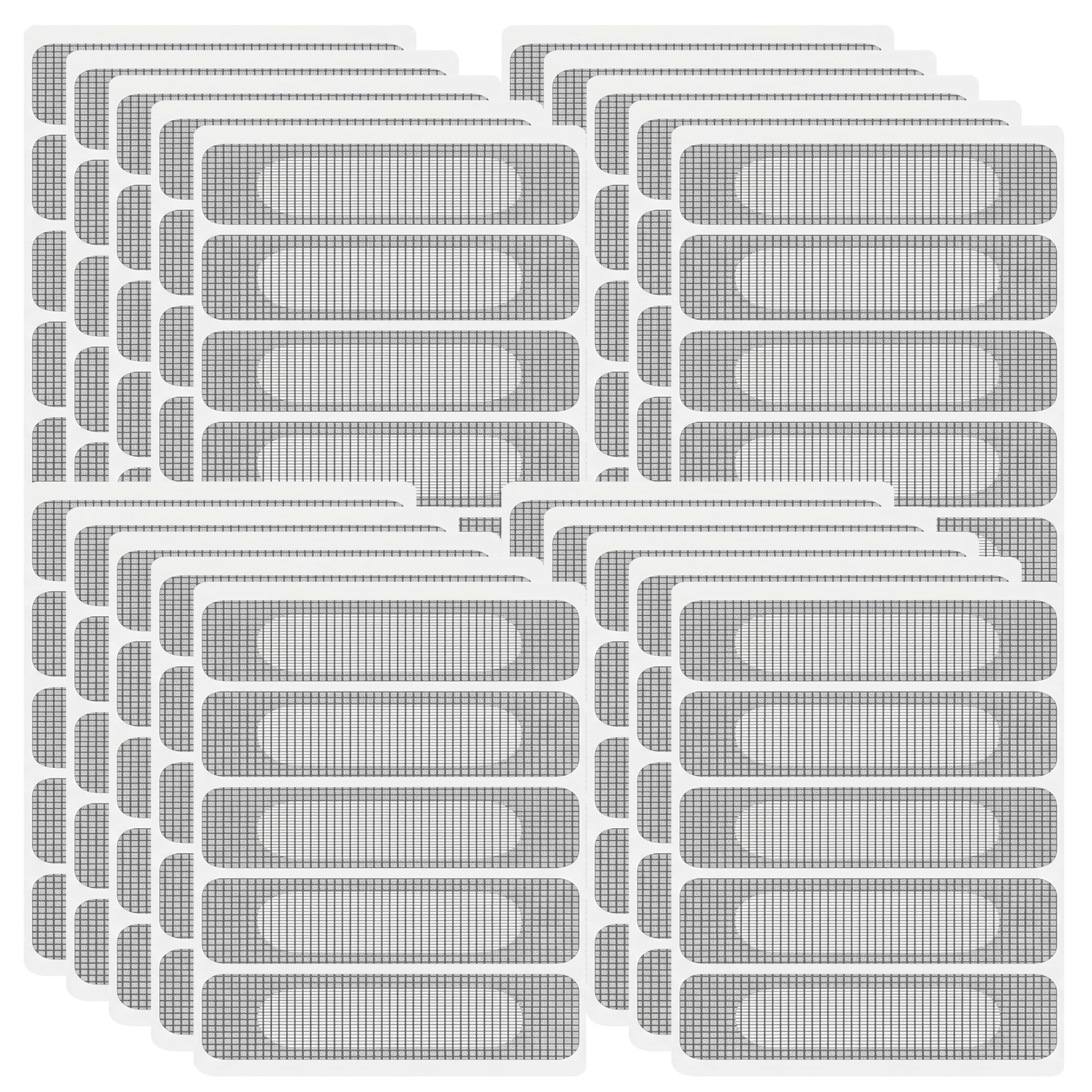 100 Pcs Screen Patch Repair Kit Self-Adhesive Window Screen Repair Tape Gray Breathable Mesh Patches for Window & Door Drain Holes