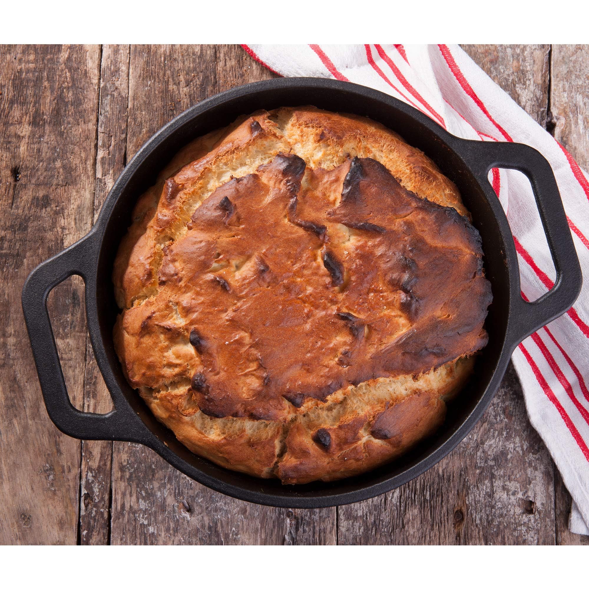 Victoria Horno Holandés Inducción Hierro Fundido Esmaltado 25cm, Cocotte 3,8L, sin PTFE ni PFOA, Apto para Fuego, Barbacoa, Horno, Vitrocerámica, Gas