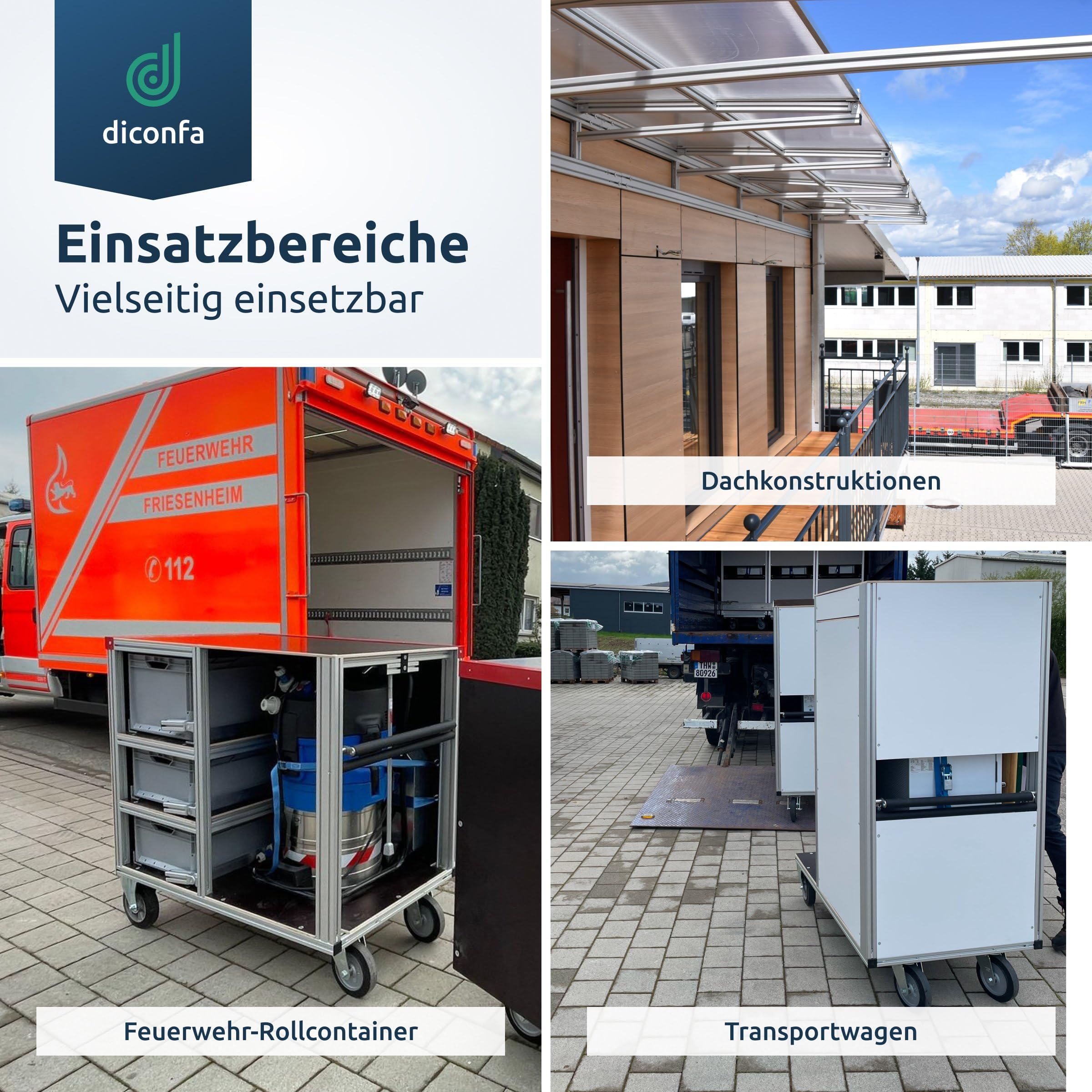diconfa 40x40 Aluprofil Nut 8 WUNSCHLÄNGE (MM) + MENGE WÄHLEN - 6 Stück, 601mm bis 700mm lang T-Nut Schiene - 40x40mm Aluminiumprofil Systemprofil Aluminium Alu Profil kompatibel mit ITEM-Profil
