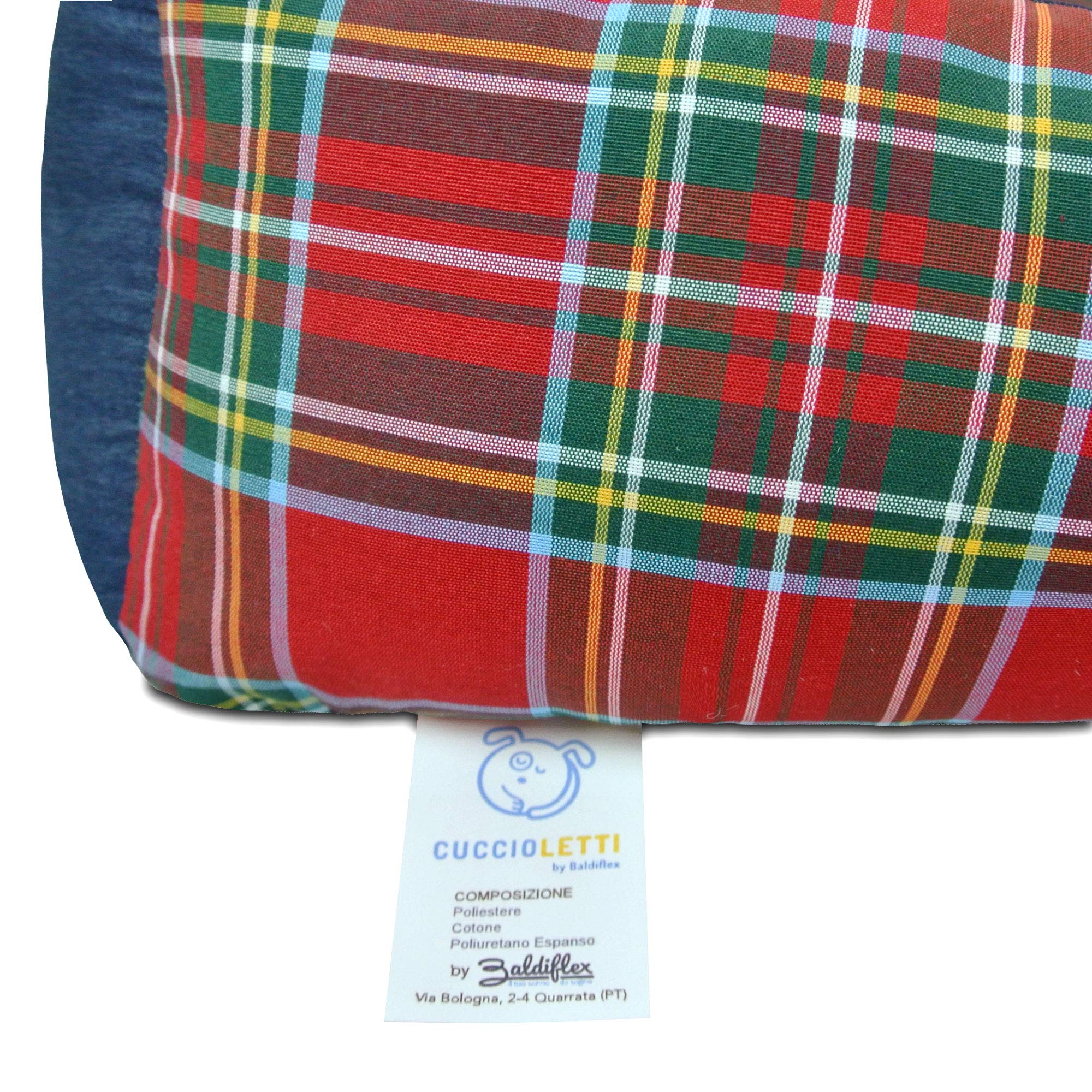 Baldiflex - Cuccioletti, Materassino Cuccia Letto Cuscino Morbida per Cane e Gatto Skipper con Cuscino in Memory Foam, 70x50cm