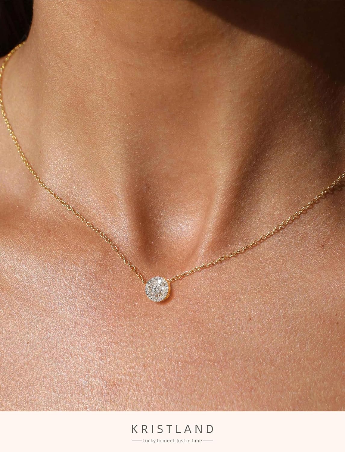 18K Gold Plated Dainty CZ Simulate Diamond Solitaire Marquise Flower Choker Chain Silver Necklace for Women Gift - Image 3