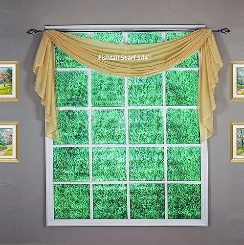 Vista 680 de Today's Curtain - Cortina Emelia de gasa original, panel de 84 pulgadas, negro, 60 pulgadas de ancho x 84 pulgadas de largo