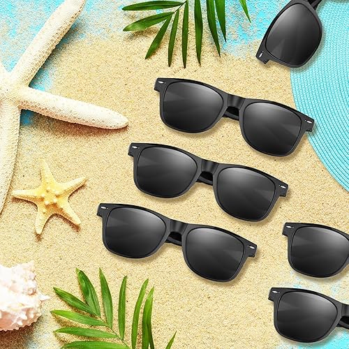 Miniatura 7 de ASTARON Gafas de sol negras a granel, paquete de 6122448 lentes de sol para fiesta de verano, playa, piscina, cumpleaños, boda, suministros de fiesta