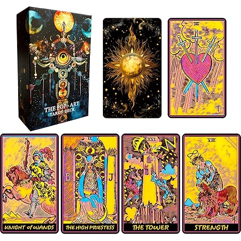 Jrskvaro The Pop-Art Tarot Cards for Beginners, Tarot Cards with Guide Book