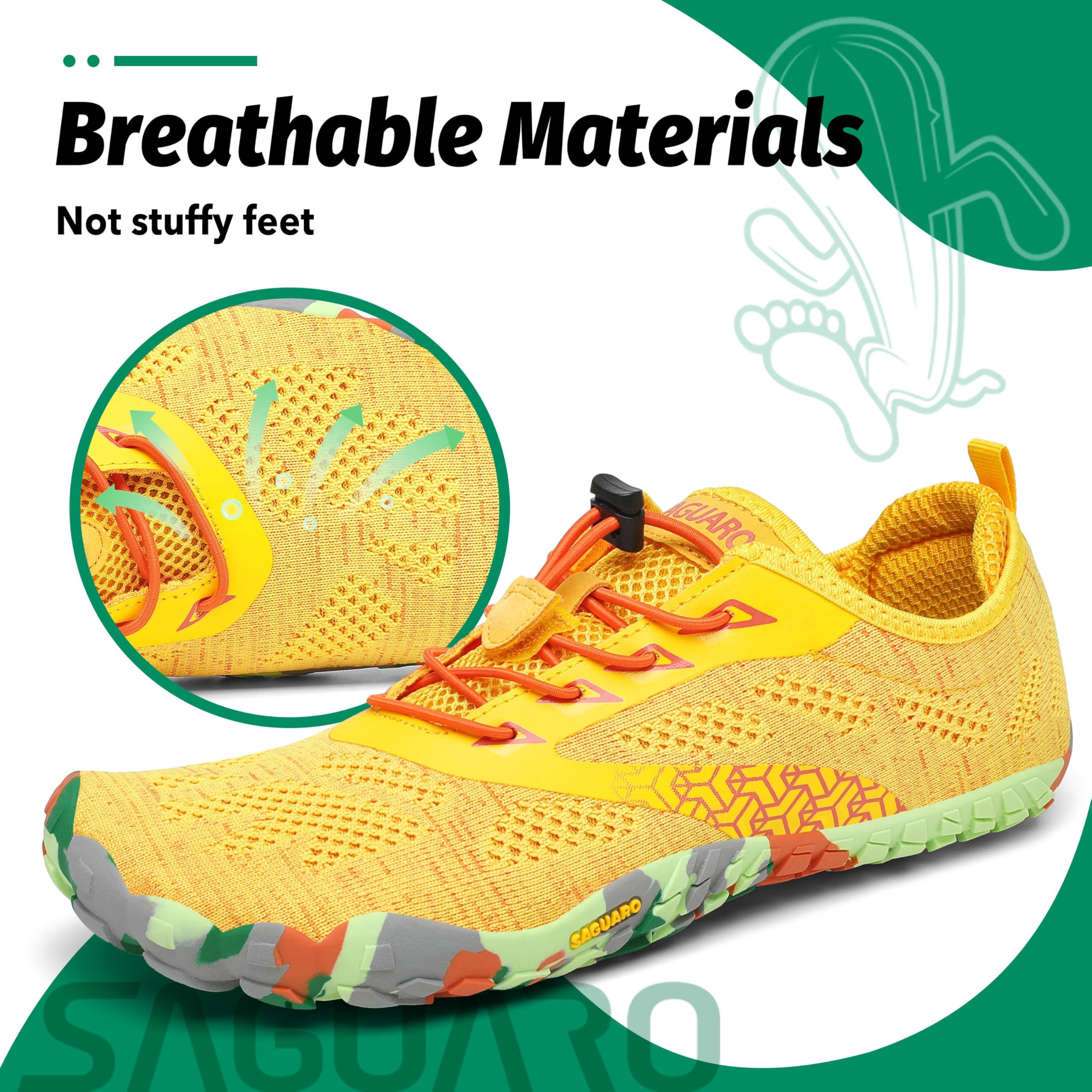 SAGUARO Scarpe Barefoot con Dita per Trekking Trail Running Ginnastica, 36-48