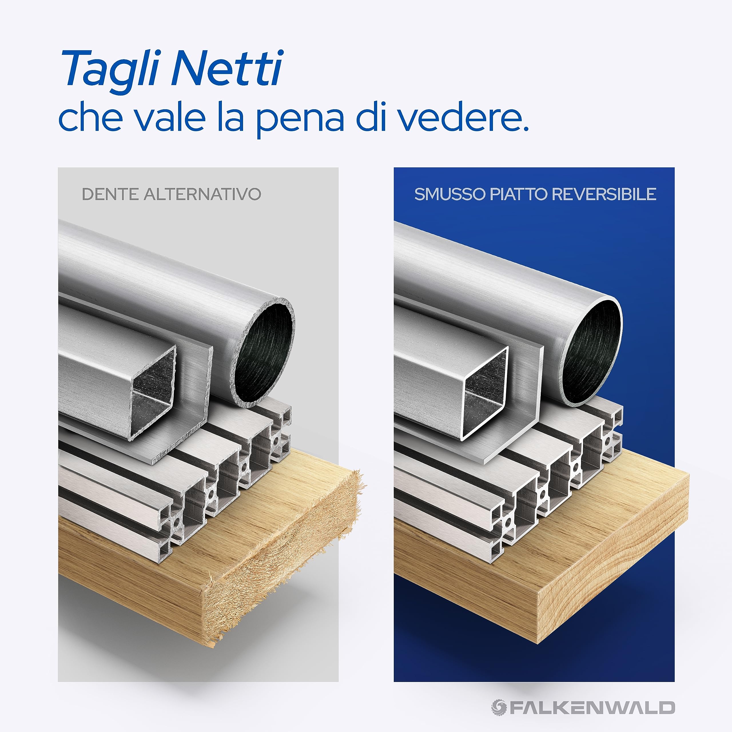 FALKENWALD® - lama sega circolare 190 x 30 mm, per legno, metallo e alluminio compatibile con sega circolare a mano bosch reaxx table saw e Makita