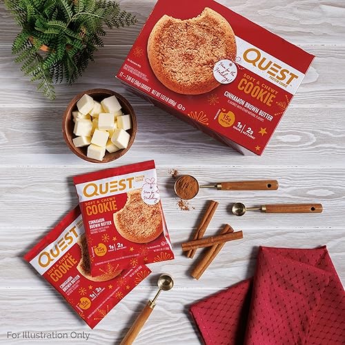 Miniatura 5 de Quest Nutrition Galleta de proteína de mantequilla marrón canela, 0.55 onzas de proteína, 0.49 onzas de azúcar, 0.07 oz de carbohidratos netos, apta