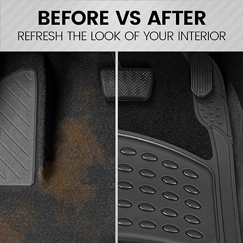 Miniatura 4 de BDK HybridMat - Juego de tapetes de goma y tapetes para asiento delantero y trasero, juego de forros interiores para automóvil, sedán, SUV,