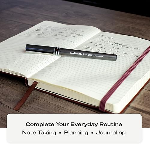 Miniatura 5 de Uniball Deluxe, bolígrafos de punta redonda rojos, micropunta de 0.020 in, paquete de 12