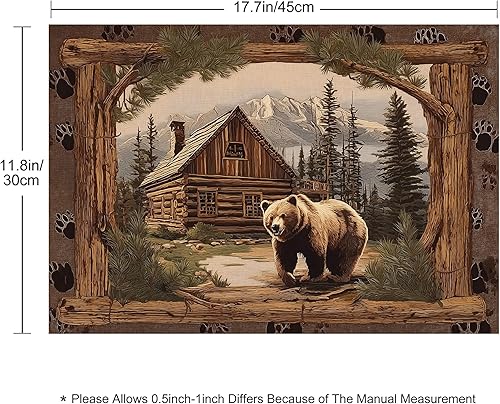 Miniatura 2 de Juego de 4 manteles individuales lavables con diseño de oso para comedor, cocina, decoración de fiestas