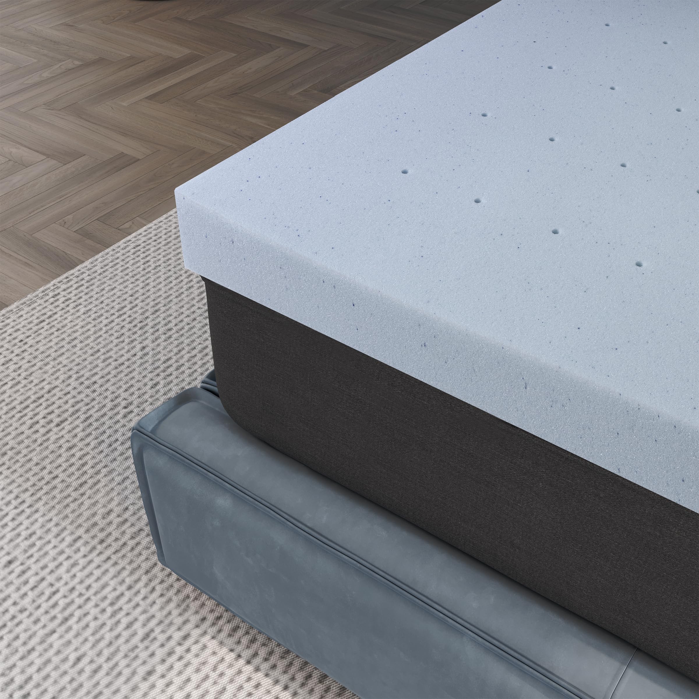 (SIMILAR)COOL GEL Memory Foam Mattress Topper, Cool Gel Infused Memory Foam, Plush and Supportive, CertiPUR Certified (2-inch, Twin)