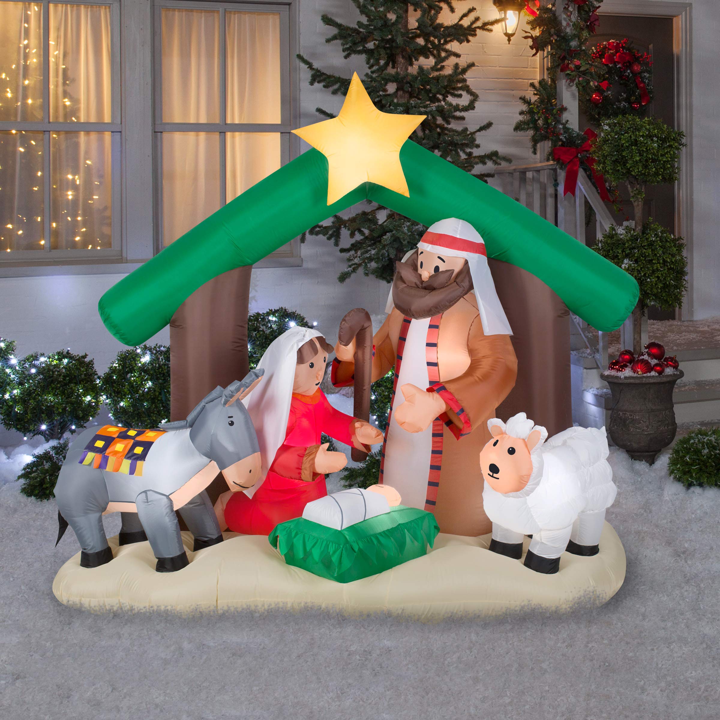 Holiday Time Airblown Inflatable Christmas Holy Family Nativity Scene 7