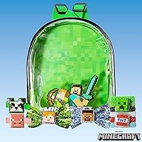 Vista 2 de LUV HER Mochila Minecraft con accesorio para el cabello, juego de juguetes a partir de 3 años