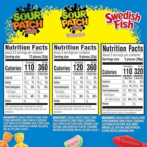Miniatura 2 de SOUR PATCH KIDS Original Candy SOUR PATCH KIDS Watermelon Candy  SWEDISH FISH Candy Variety Pack Christmas Candy Stocking Stuffers 15 Movie Theater