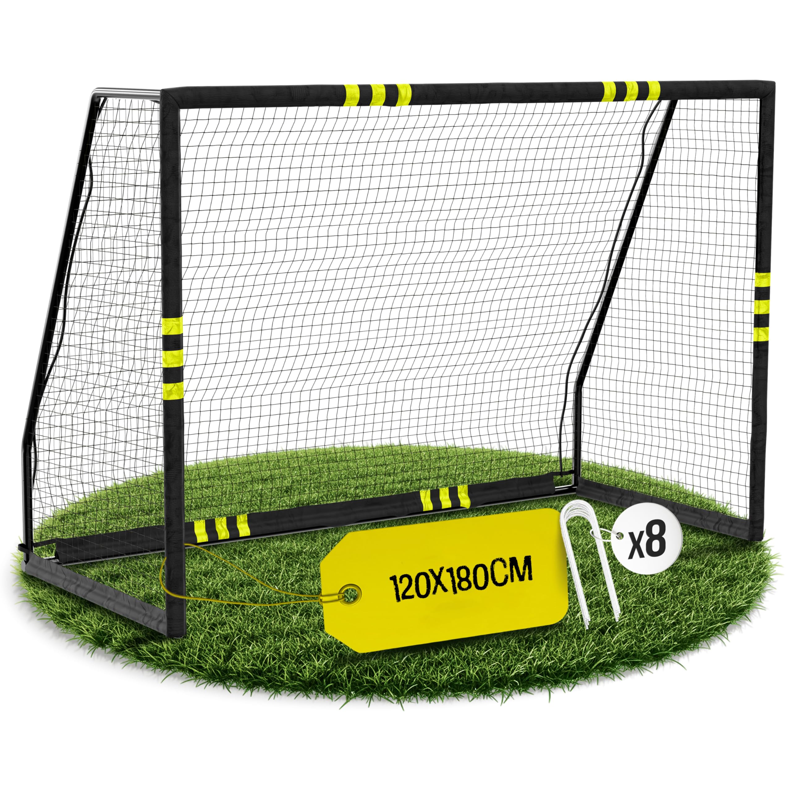 FRIEDO Fußballtor Kinder I 120x180 160x240 200x300cm I CE-geprüft I Rostfrei & wetterfest für den Garten I Fussball Tor mit stabilem Stand I Premium Fußball Tor mit reißfestem Netz I Goal for Outdoor