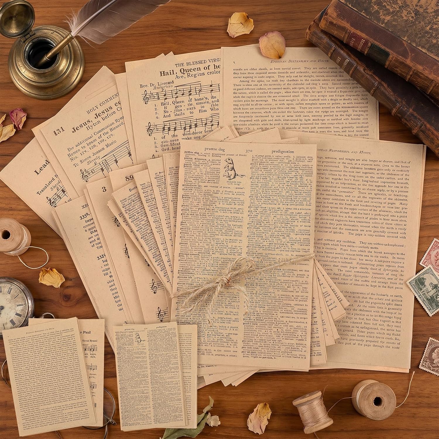 Zonon 114 Pcs Junk Journal Pages, Vellum Series, 5.5 x 7.8"