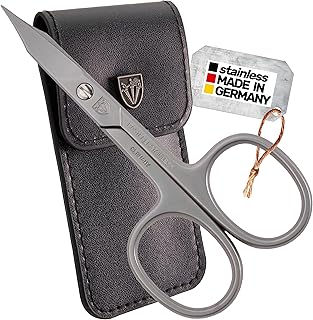 3 Swords Germany - brand quality STAINLESS STEEL INOX CURVED COMBINED CUTICLE & NAIL SCISSORS (1 PIECE) with case for manicure pedicure - nail care by 3 Swords - Made in Germany