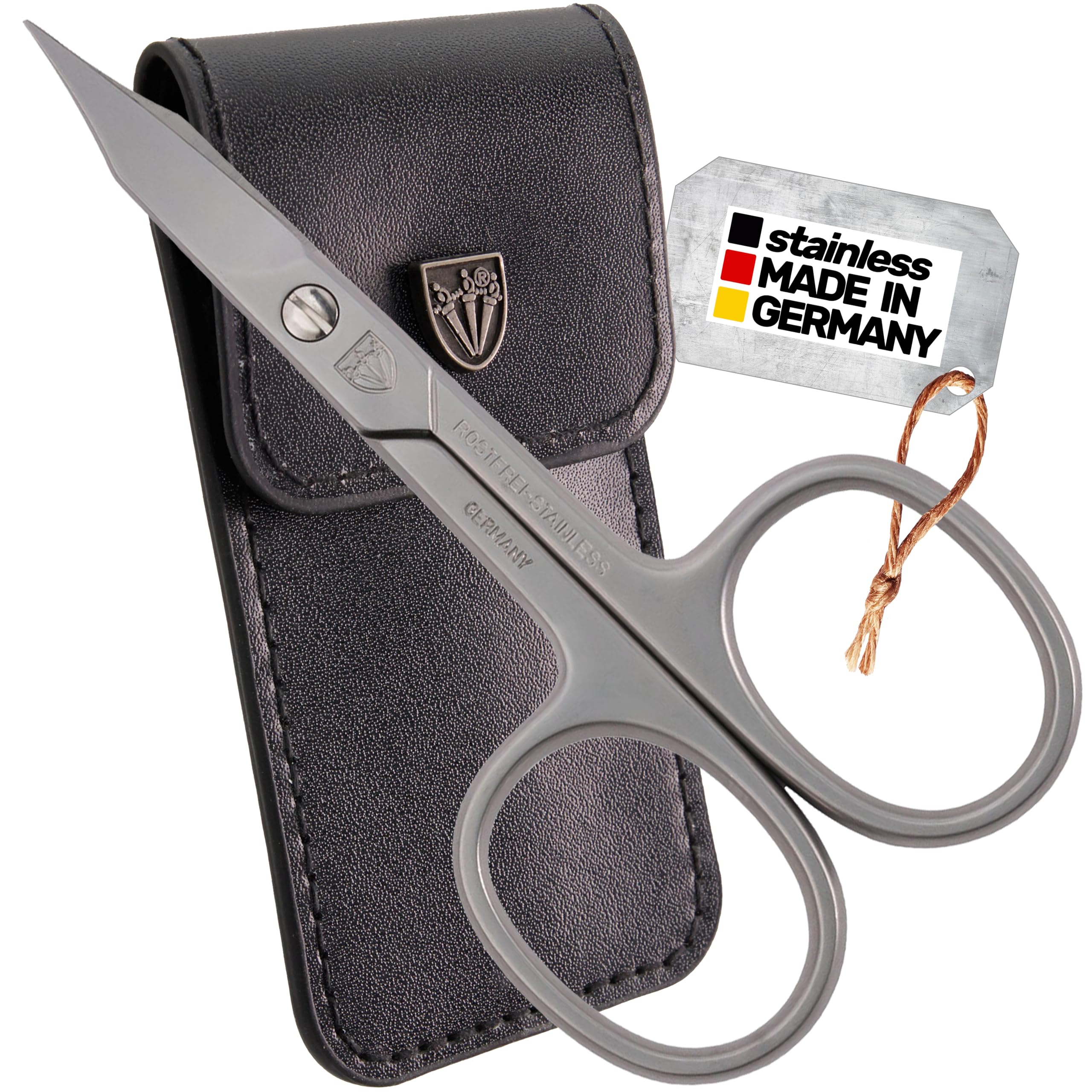 3 Swords Germany | Curved Nail & Cuticle Scissors Combined/towerpoint tip, Stainless Steel, Extra Sharp - Made in Germany - Manicure, Pedicure, Finger & Toe Nail Care (2822)