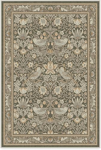 Vista 397 de RUGGABLE x Morris & Co Tapete prémium de pasillo lavable, para pasillo, cocina, entrada, sala de estar, dormitorio u oficina, con base Madreselva