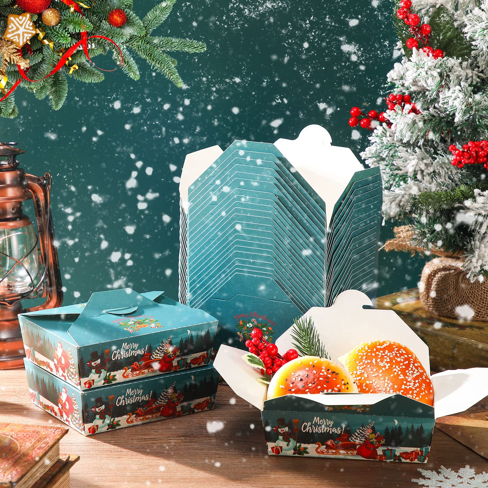 Amazon.co.jp: 50パック 38オンス クリスマス テイクアウトフード