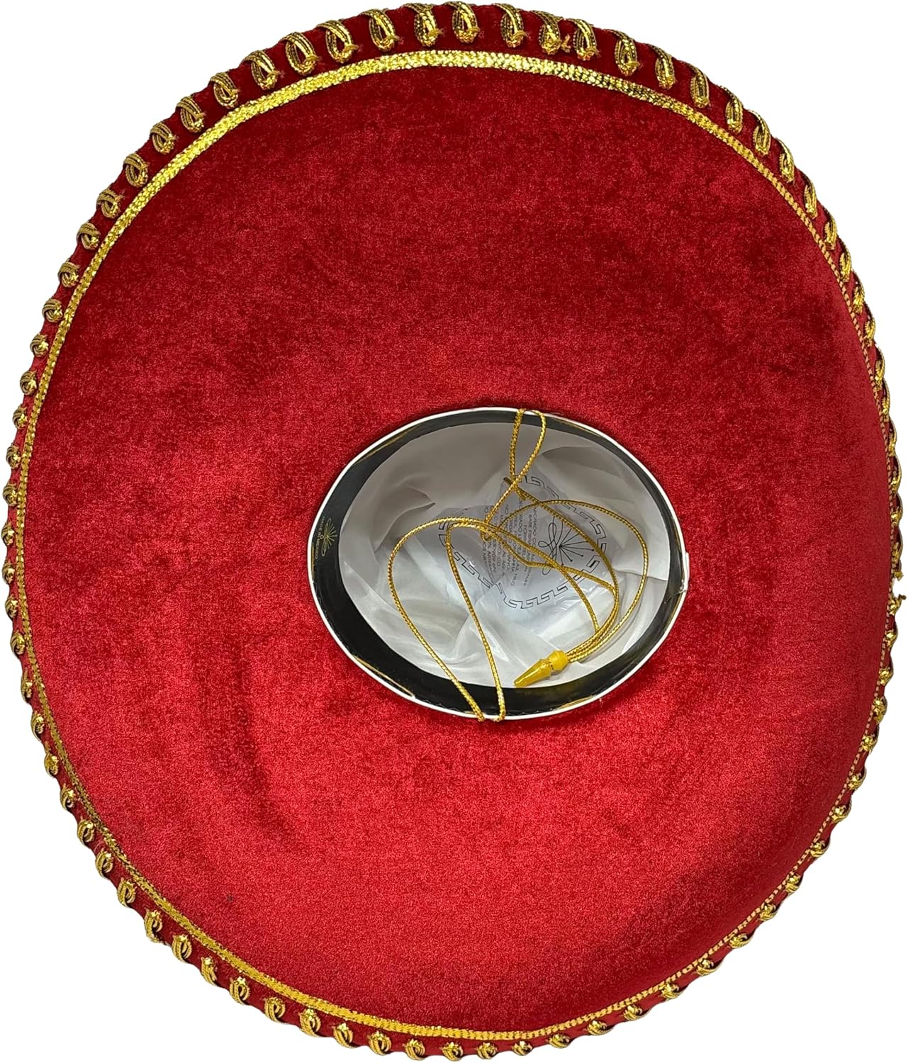 Authentic Mariachi Charro Sombrero - Traditional Mexican Hat with Unique Embroidery, Deep Red with Gold Lace (Design and Color May Vary) - Image 3