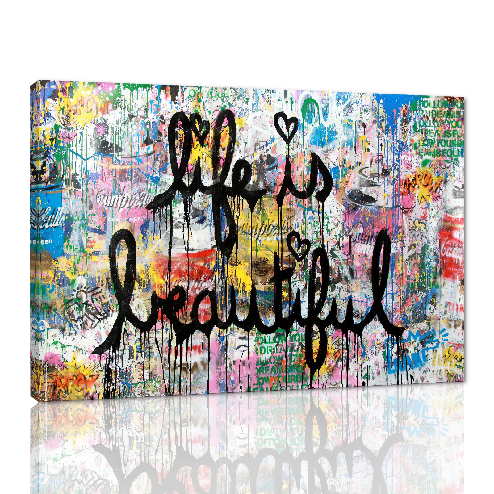 Amazon.com: Life is Beautiful Banksy Graffiti Art Canvas